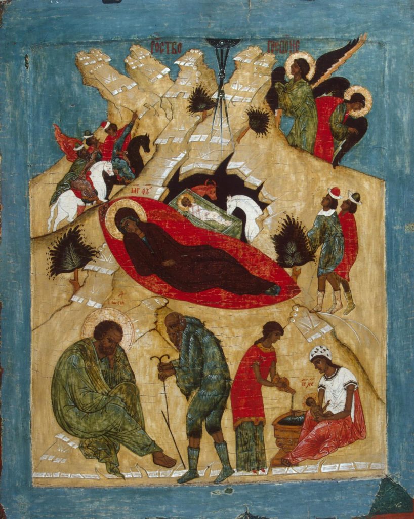Icône de La Nativité- École de Moscou- Musée de L'Hermitage